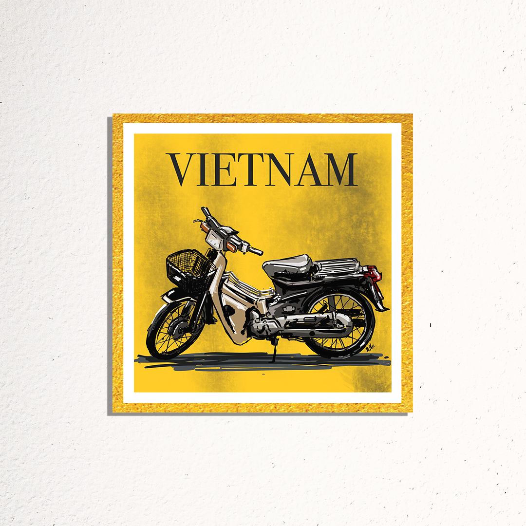 Wheels of Vietnam Painting by Bharath For Home Wall Decor