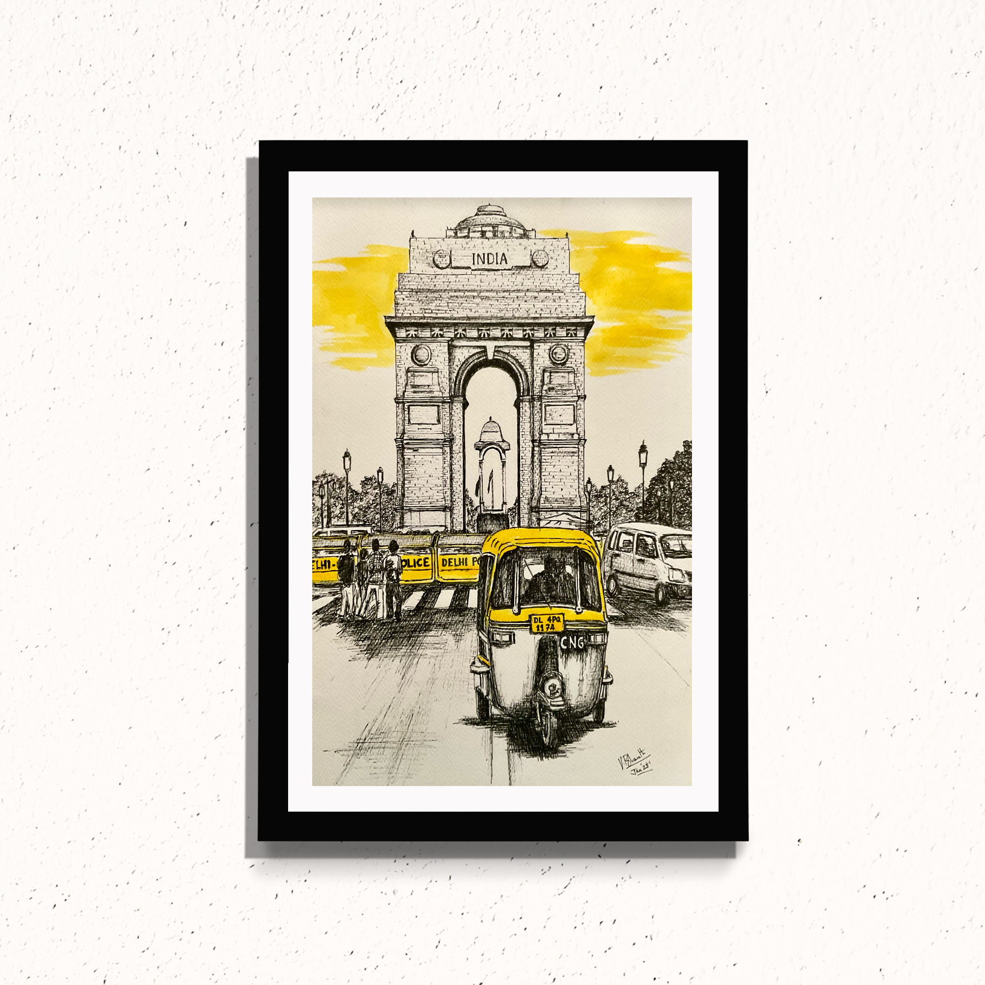 Delhi Diaries Painting by Bharath For Home Wall Decor