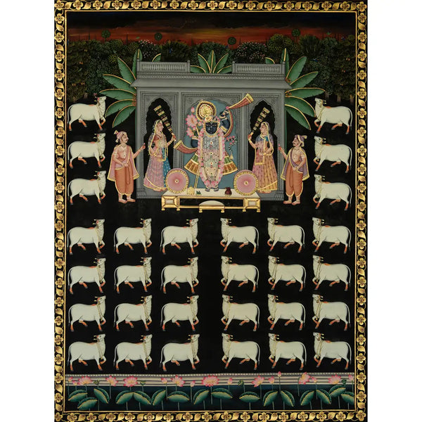 Sunrise in Nathdawara Handmade Pichwai Painting