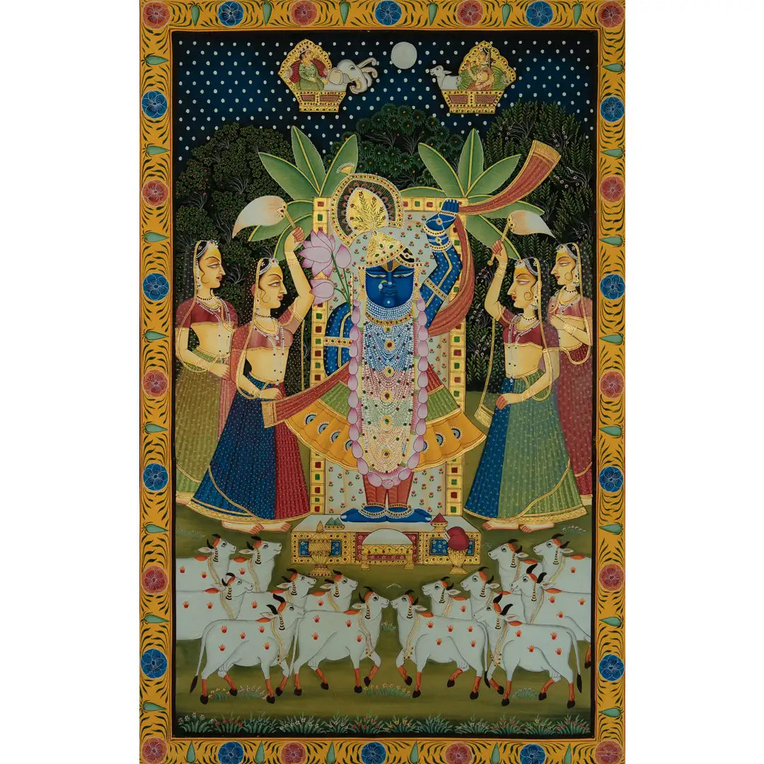 Shrinath ji Raj Bhog Swaroop Handmade Pichwai Painting