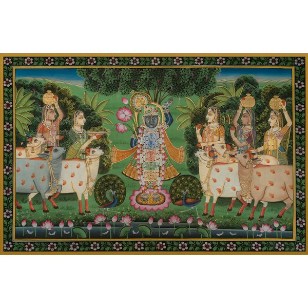 Divine Grace of Gokul Chandrama Handmade Pichwai Painting