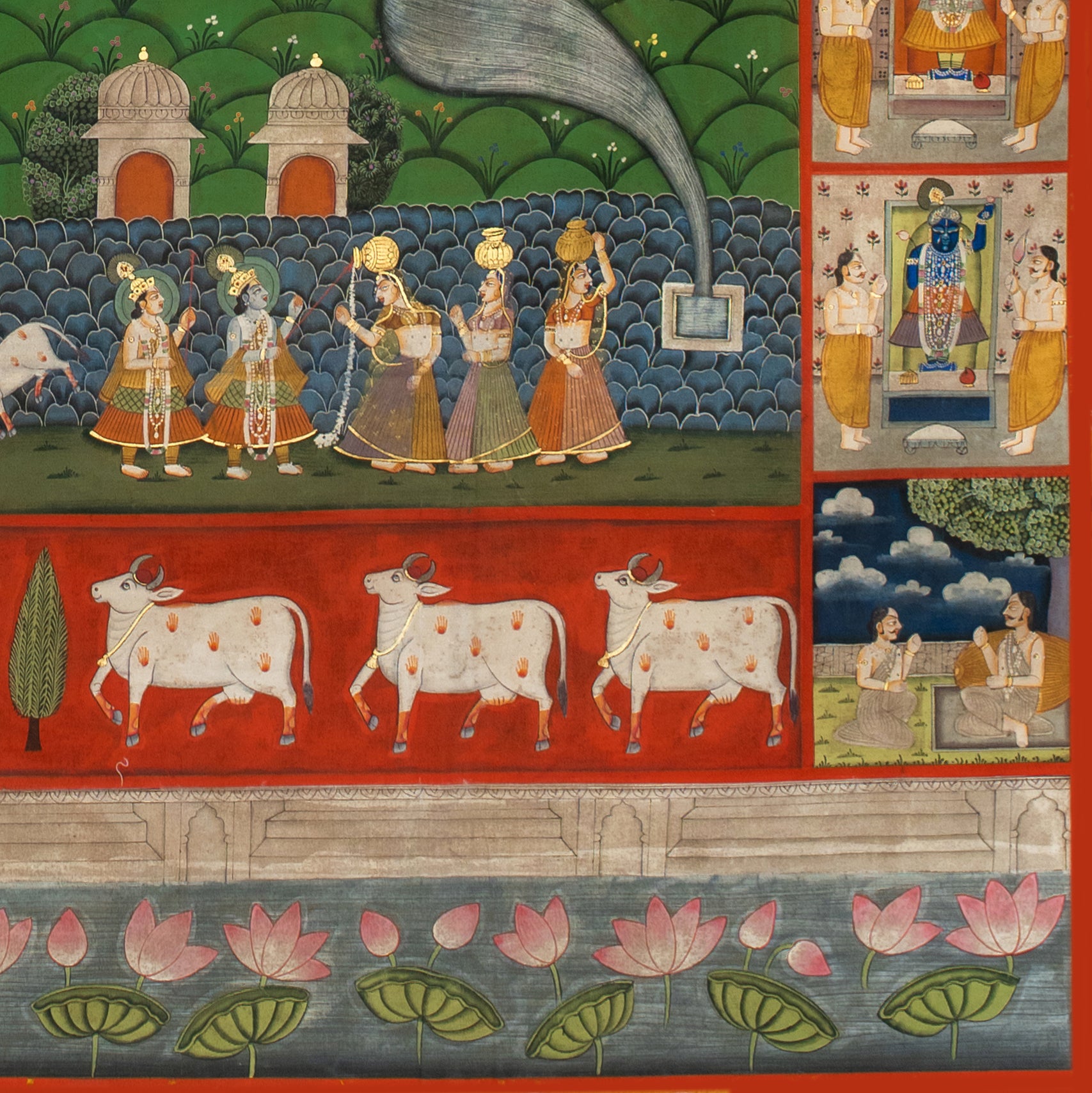 Sharad Purnima with 24 Swaroop Shreenathji Pichwai Handmade Painting