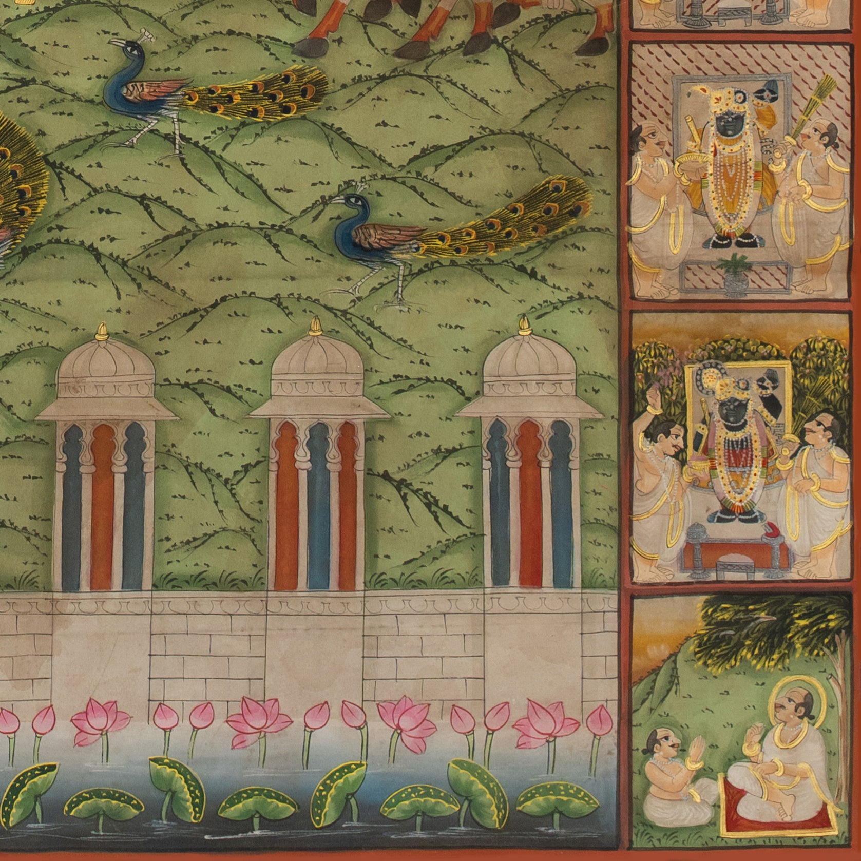 Sharad Purnima with 24 Swaroop Shreenathji Pichwai Handmade Painting