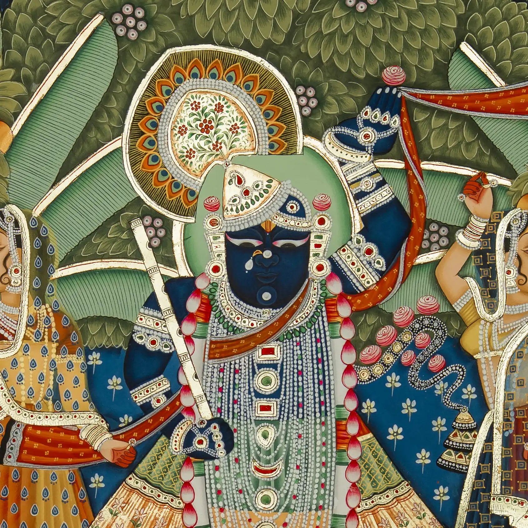 Real Gold leaf Sharad Purnima Handmade Pichwai Painting