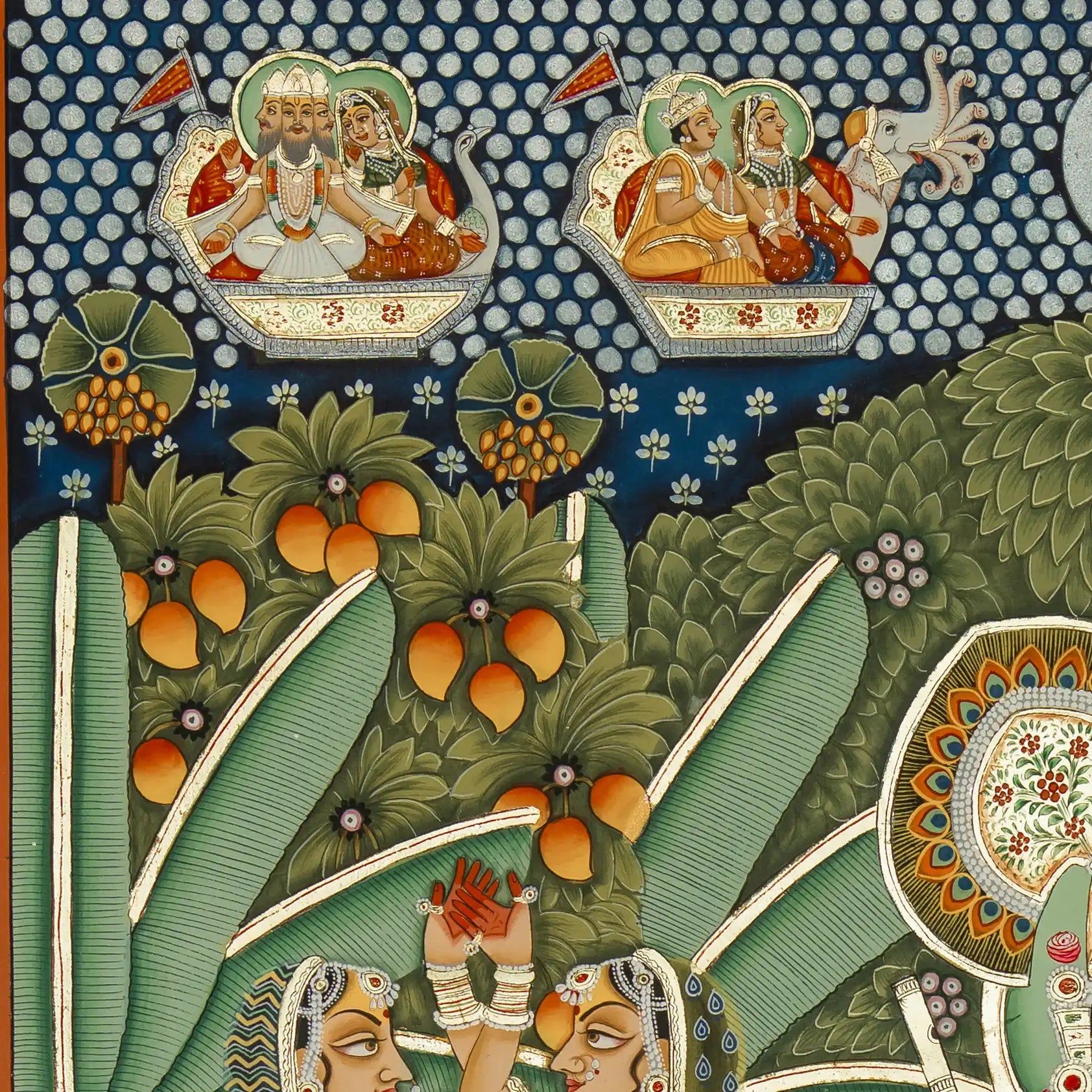 Real Gold leaf Sharad Purnima Handmade Pichwai Painting