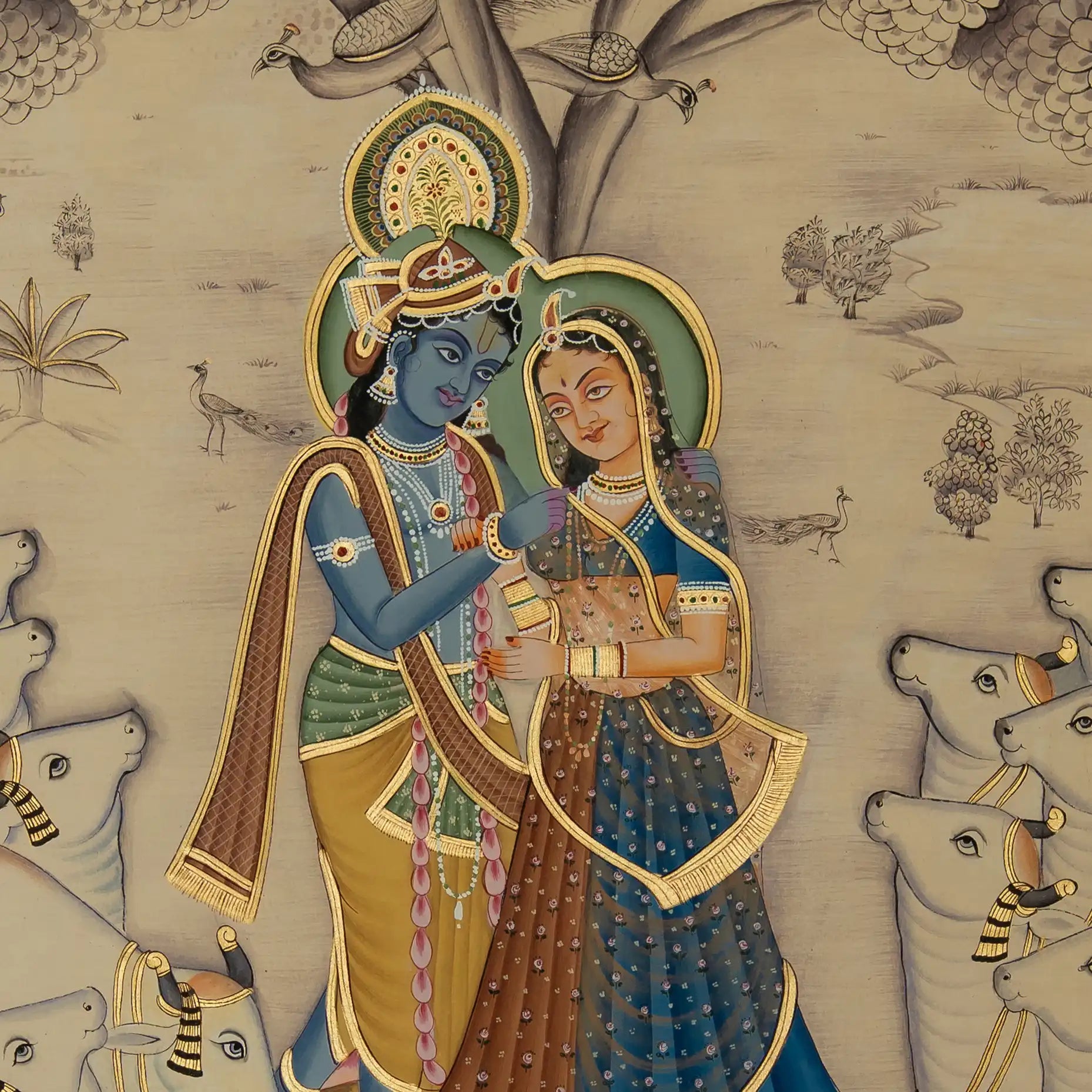 Radha Krishna Leela Handmade Pichwai Painting 2
