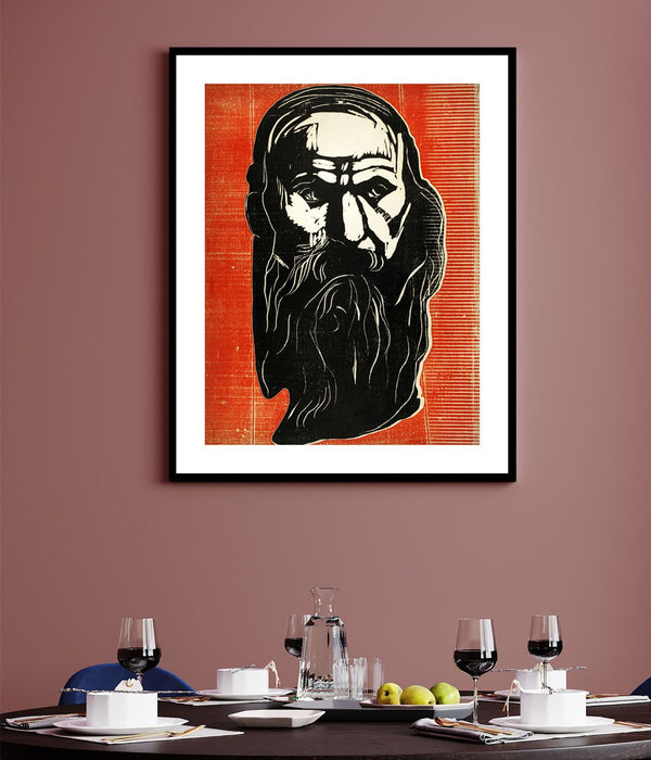 edvard munch painting - Head of an Old Man with Beard 1