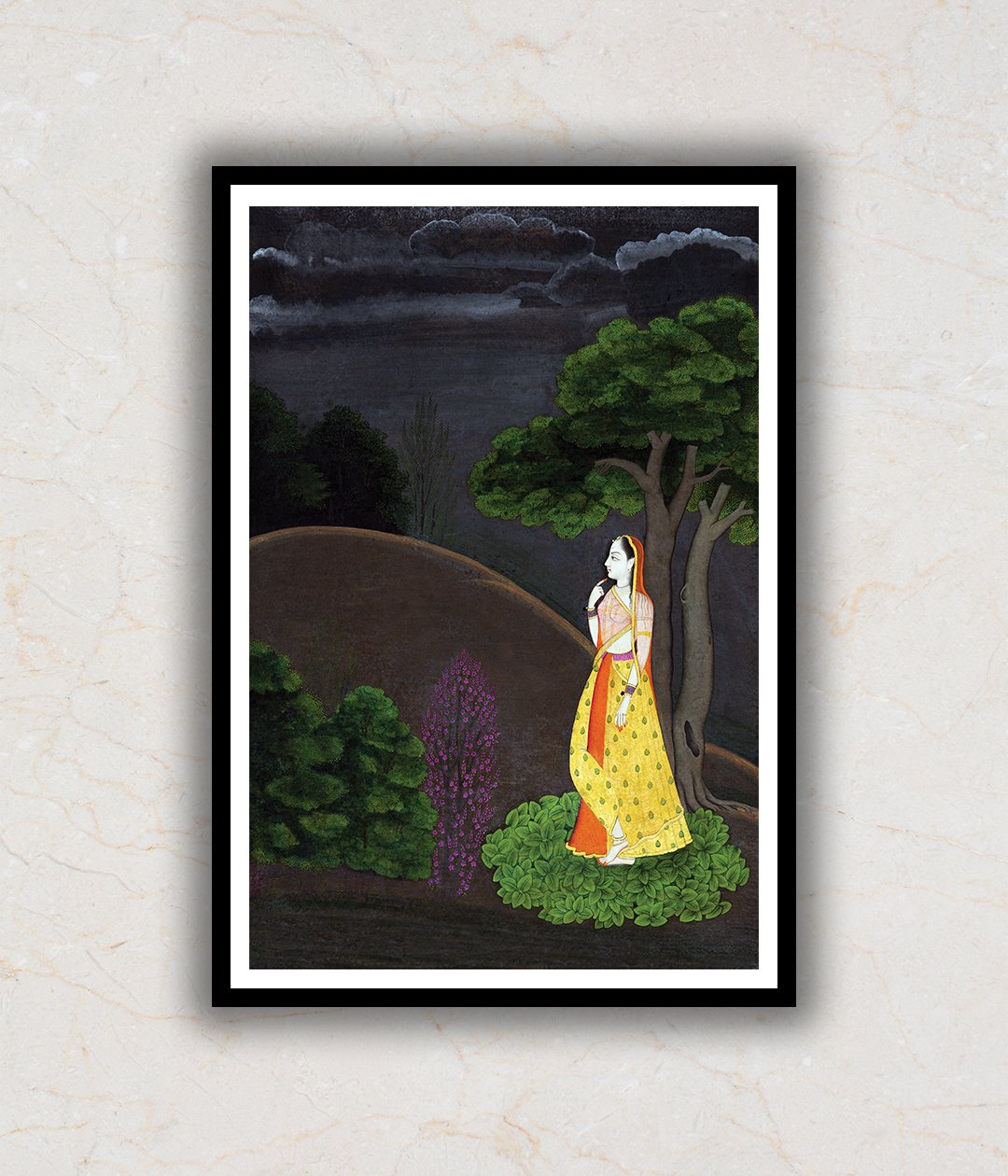 An Evening of Waiting Kangra Art Painting For Home Wall Art Decor