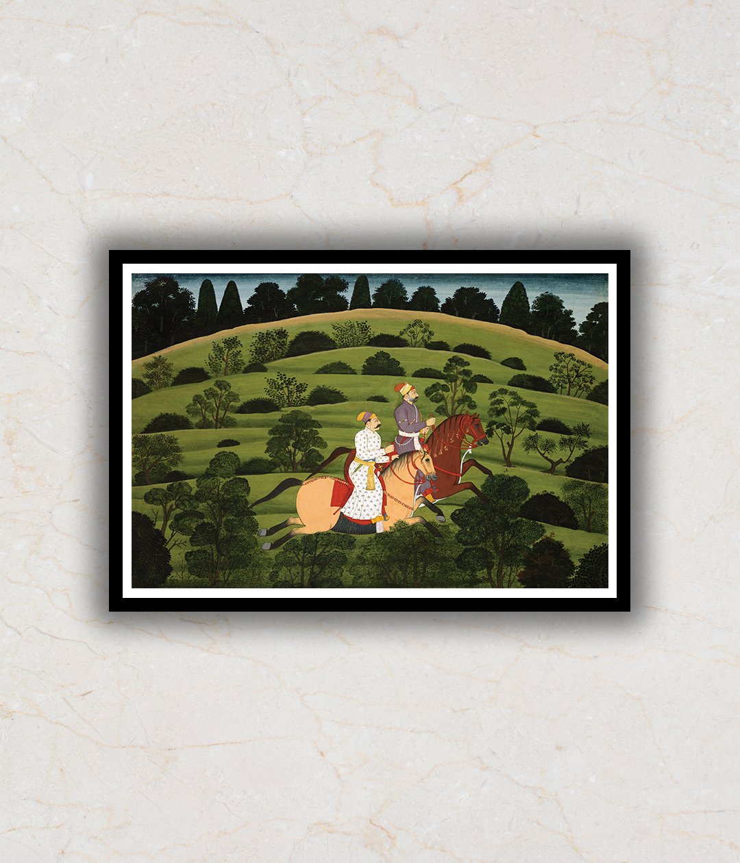 Army Commander Riding Horses Rajasthani Art Painting For Home Wall Art Decor