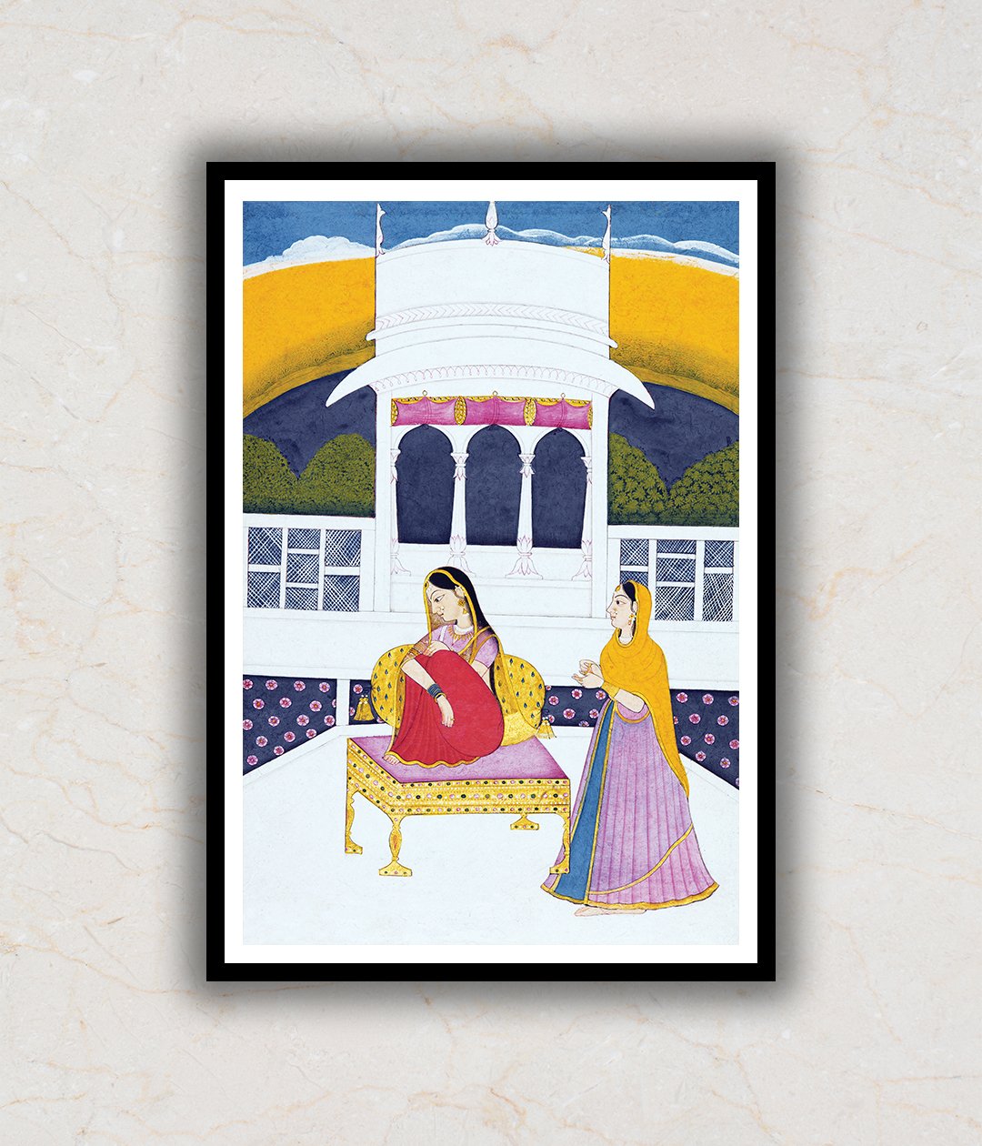 Dwelling at Dawn Rajasthani Art Painting For Home Wall Art Decor