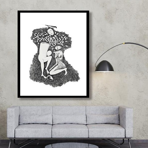 Fine Monochrome Abstract Wall Art