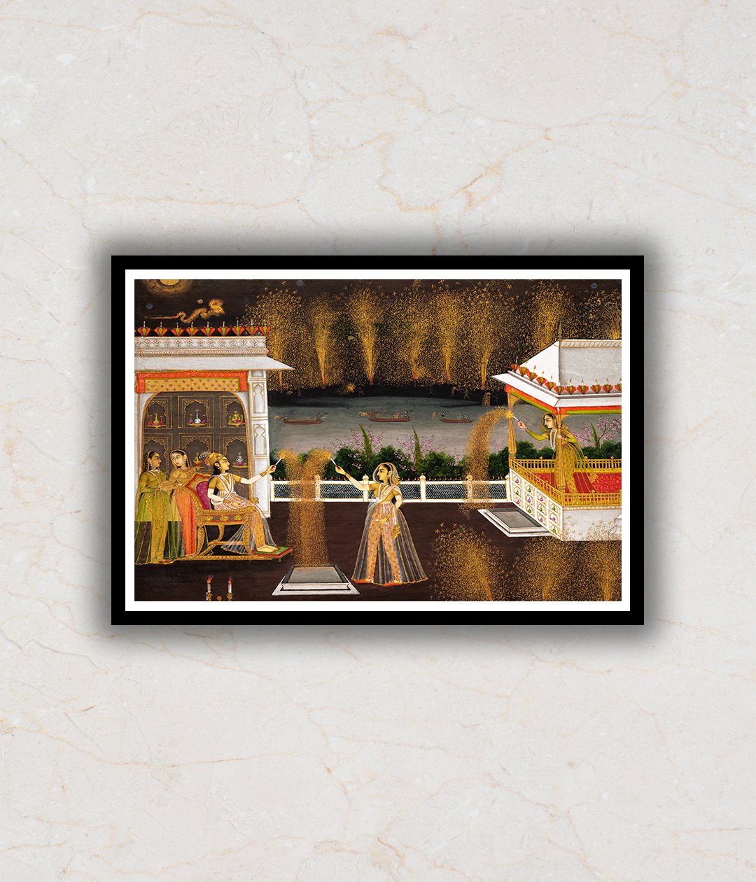Ladies Celebrating Diwali Art Painting For Home Wall Art Decor
