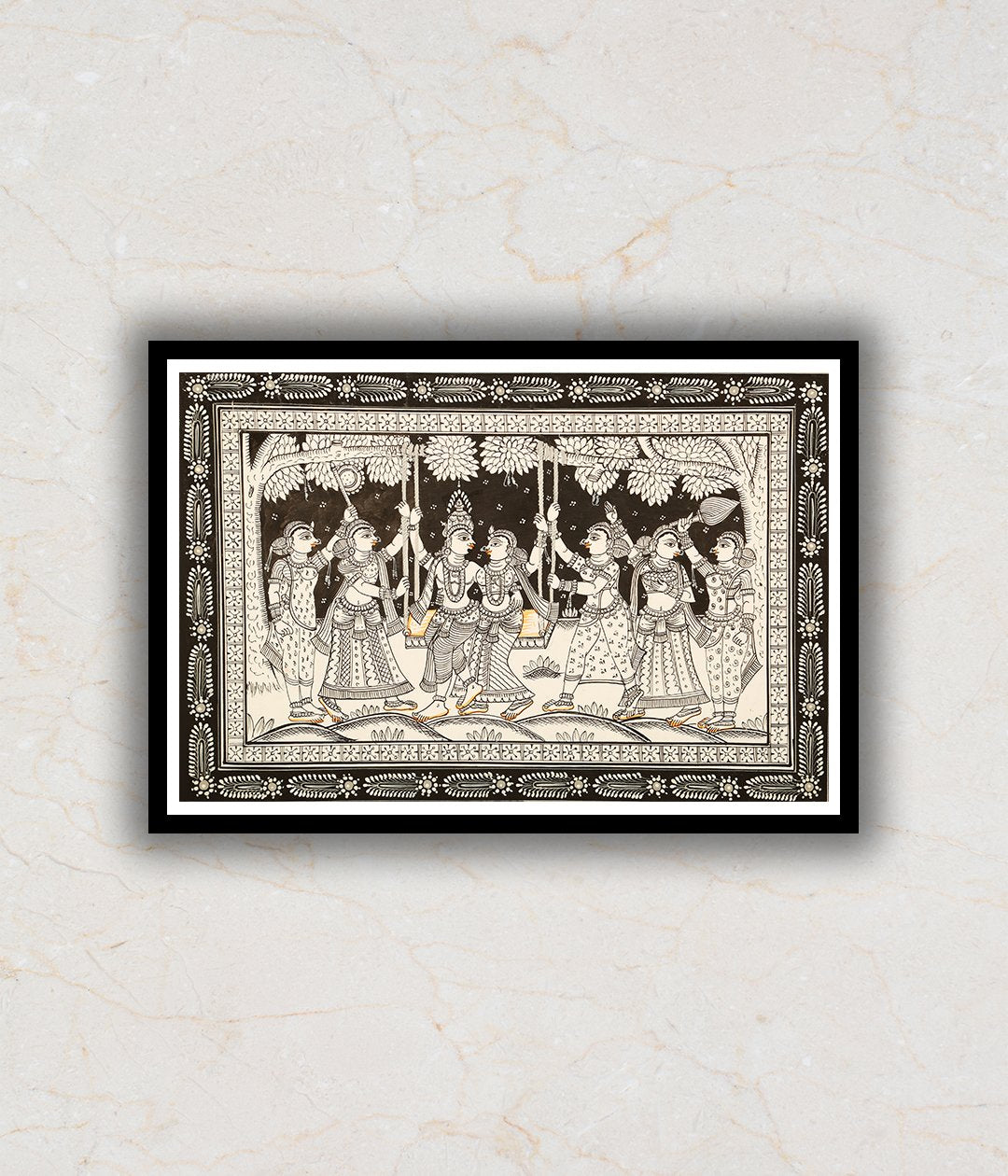 Radha Krishna Pattachitra Art Painting For Home Wall Art Decor