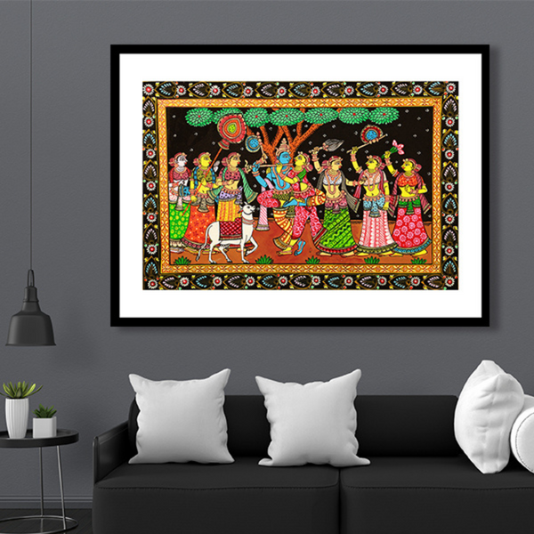 Krishna Leela Pattachitra Art Painting For Home Wall Art Decor