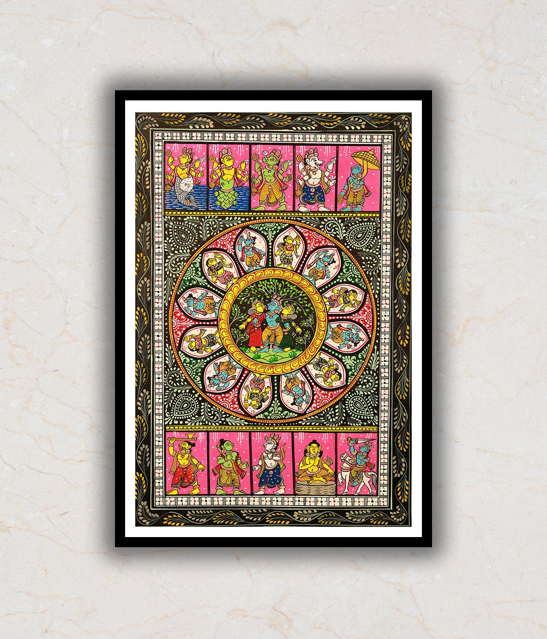 Krishna Journey Pattachitra Art Painting For Home Wall Art Decor