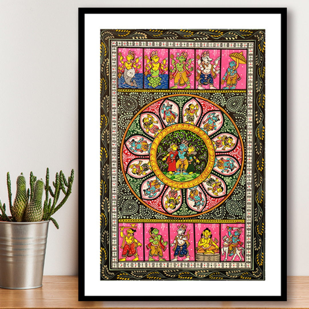 Krishna Journey Pattachitra Art Painting For Home Wall Art Decor