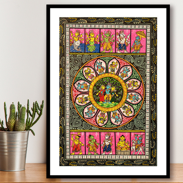 Krishna Journey Pattachitra Art Painting For Home Wall Art Decor