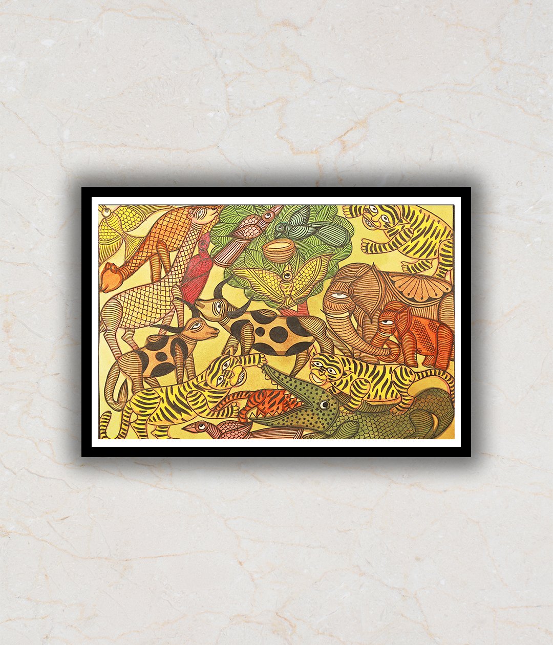 Jungle Scene Kalighat Art Painting For Home Wall Art Decor 1