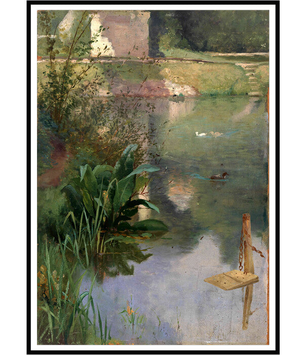 Set of 2 Poppies and Margin of a Moat Floral Paintings by Eliphalet Fraser Andrews