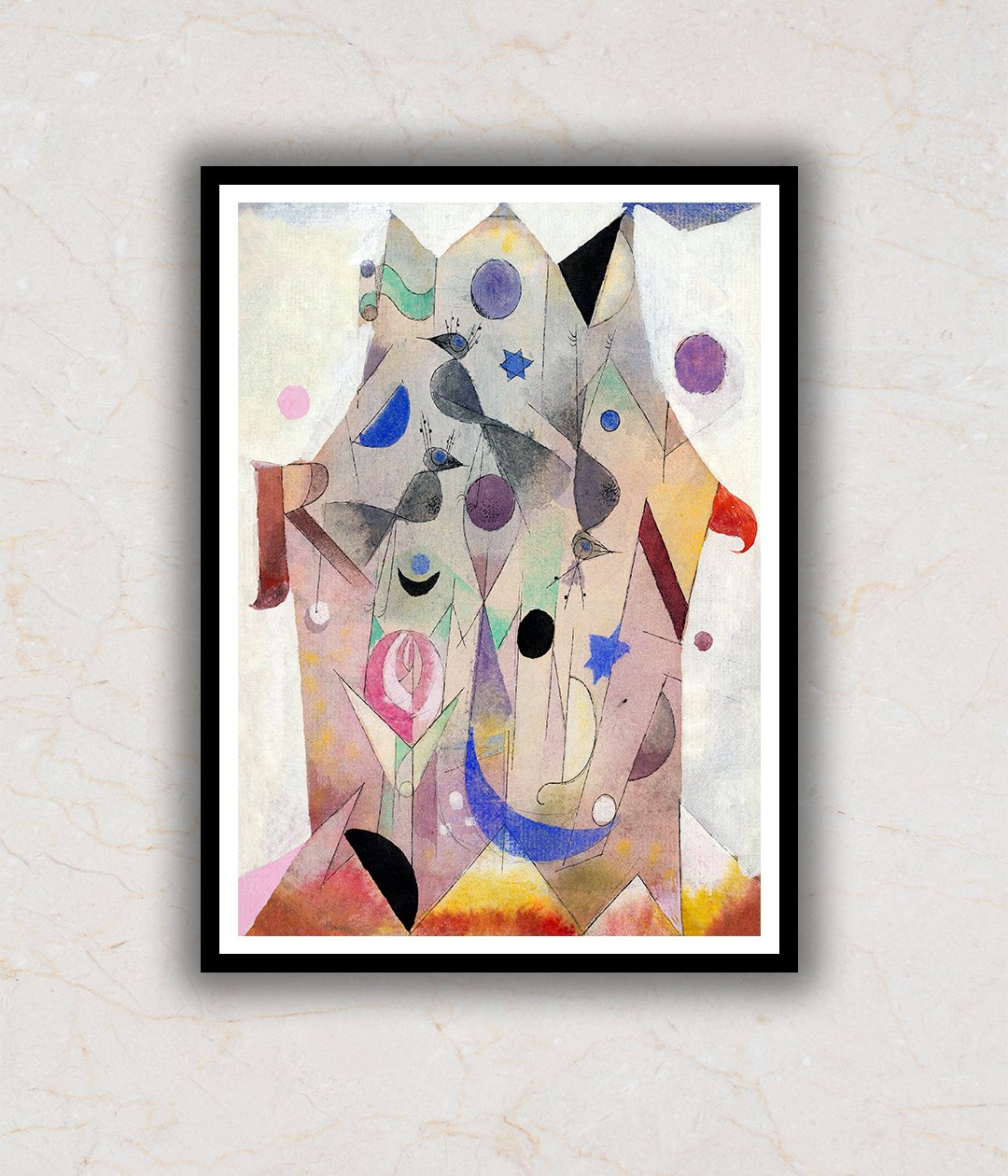 Persian Nightingales Abstract Painting by Paul Klee