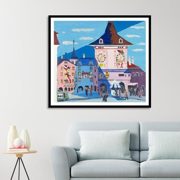 Bern with Belltower Abstract Art by Ernst Ludwig Kirchner