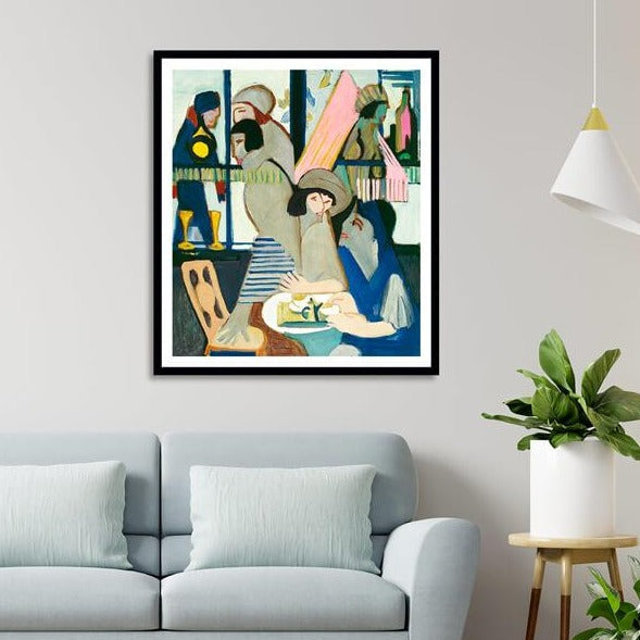 Cafe Abstract Painting by Ernst Ludwig Kirchner