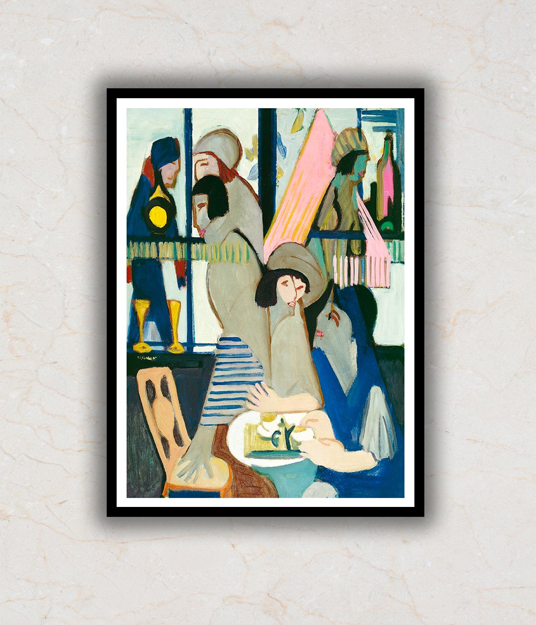 Cafe Abstract Painting by Ernst Ludwig Kirchner