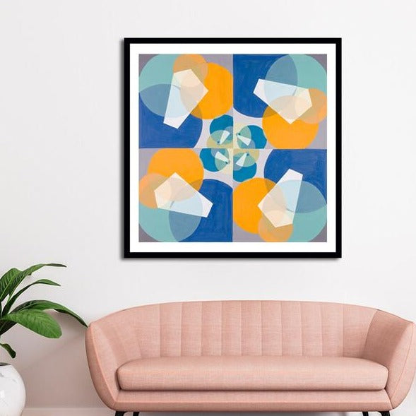 Green Squares Abstract Painting