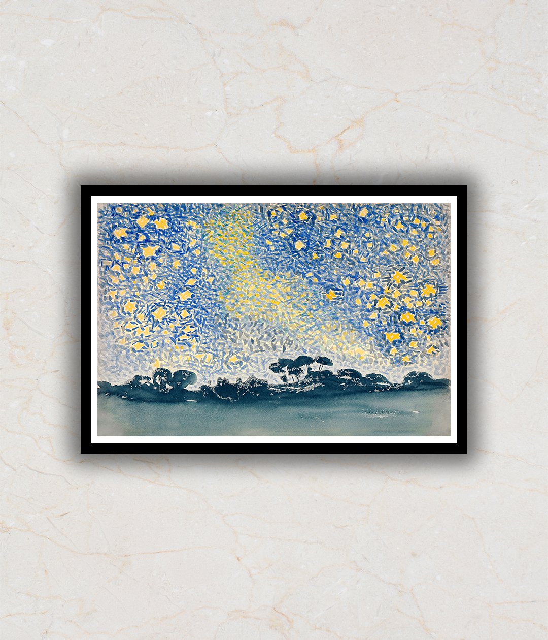 Landscape with Stars Abstract Painting by Henri-Edmond Cross