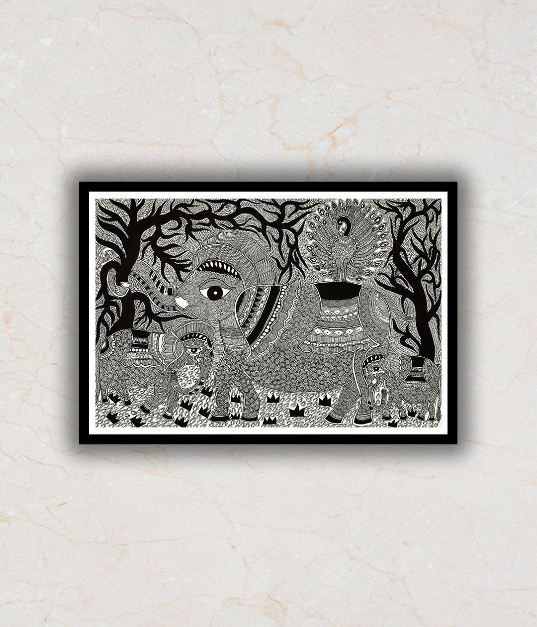 Elephant Painting Madhubani Art Painting For Home Wall Art Decor