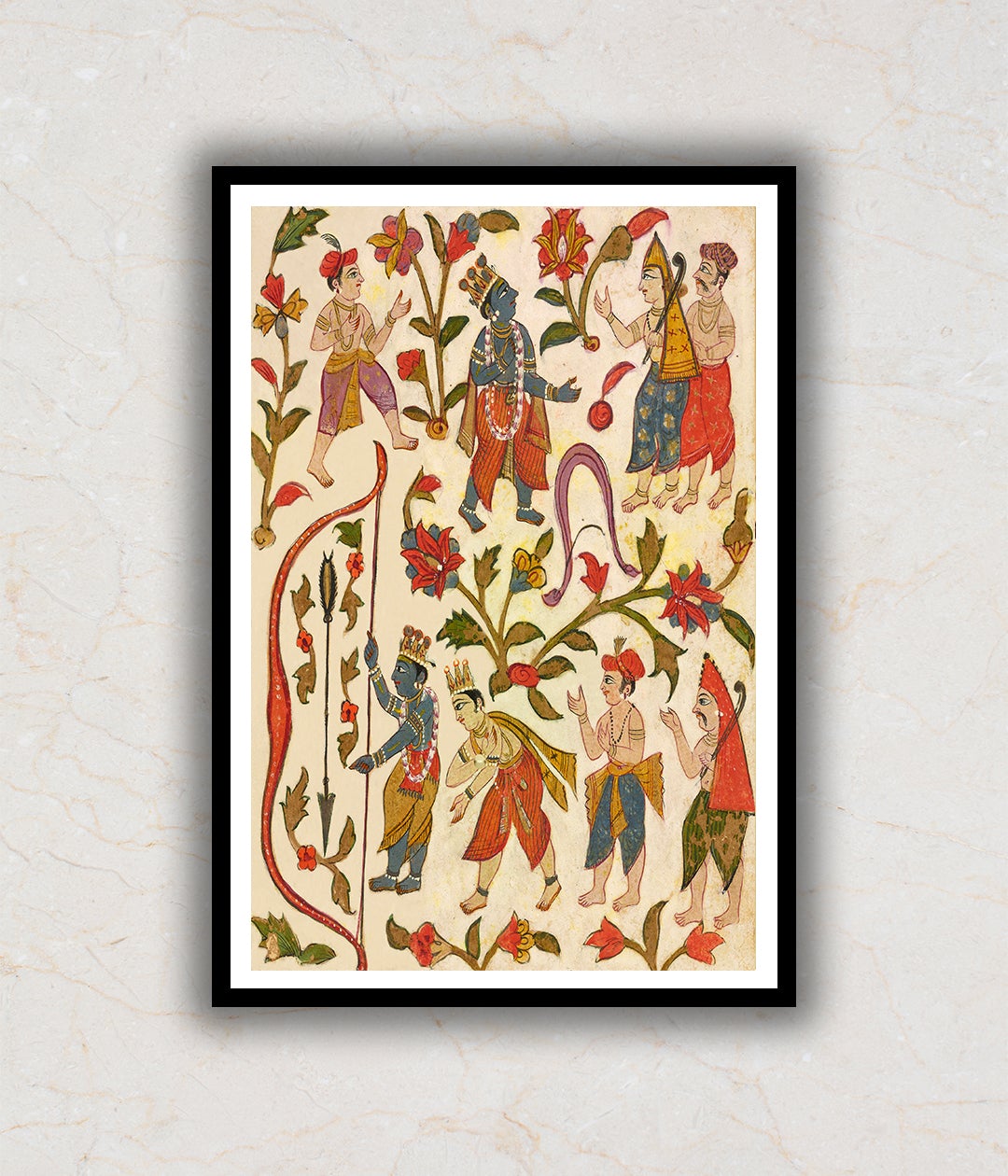 Krishna & The Bow, Folio 24 From The ÔTula RamÕ Bhagavata Purana Artwork Painting For Home Wall Art DŽcor
