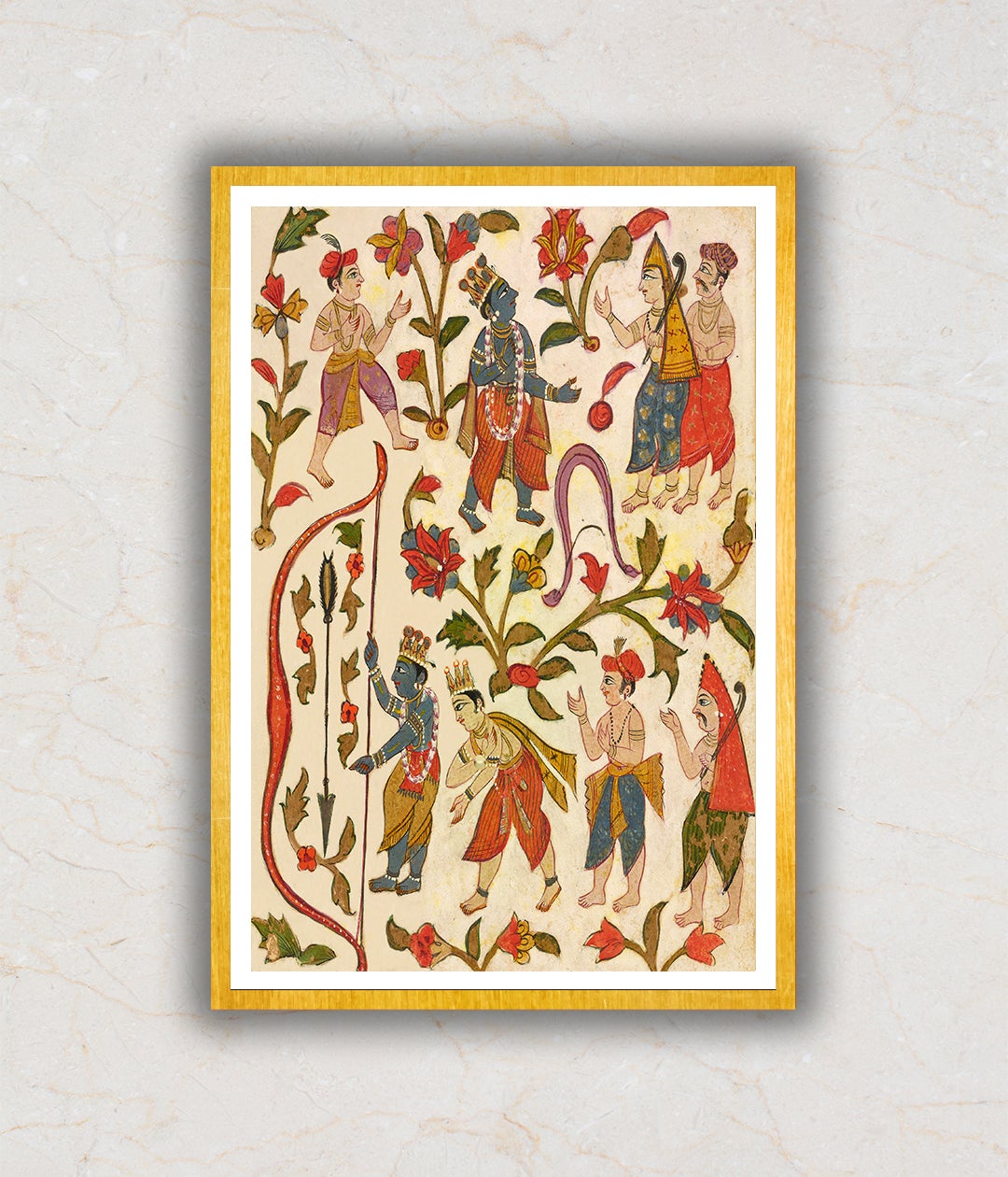 Krishna & The Bow, Folio 24 From The ÔTula RamÕ Bhagavata Purana Artwork Painting For Home Wall Art DŽcor