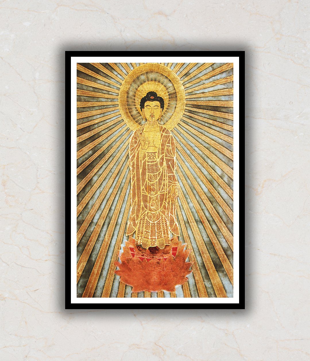 Enlightened Buddha Amida (Amitabha) Buddha Painting