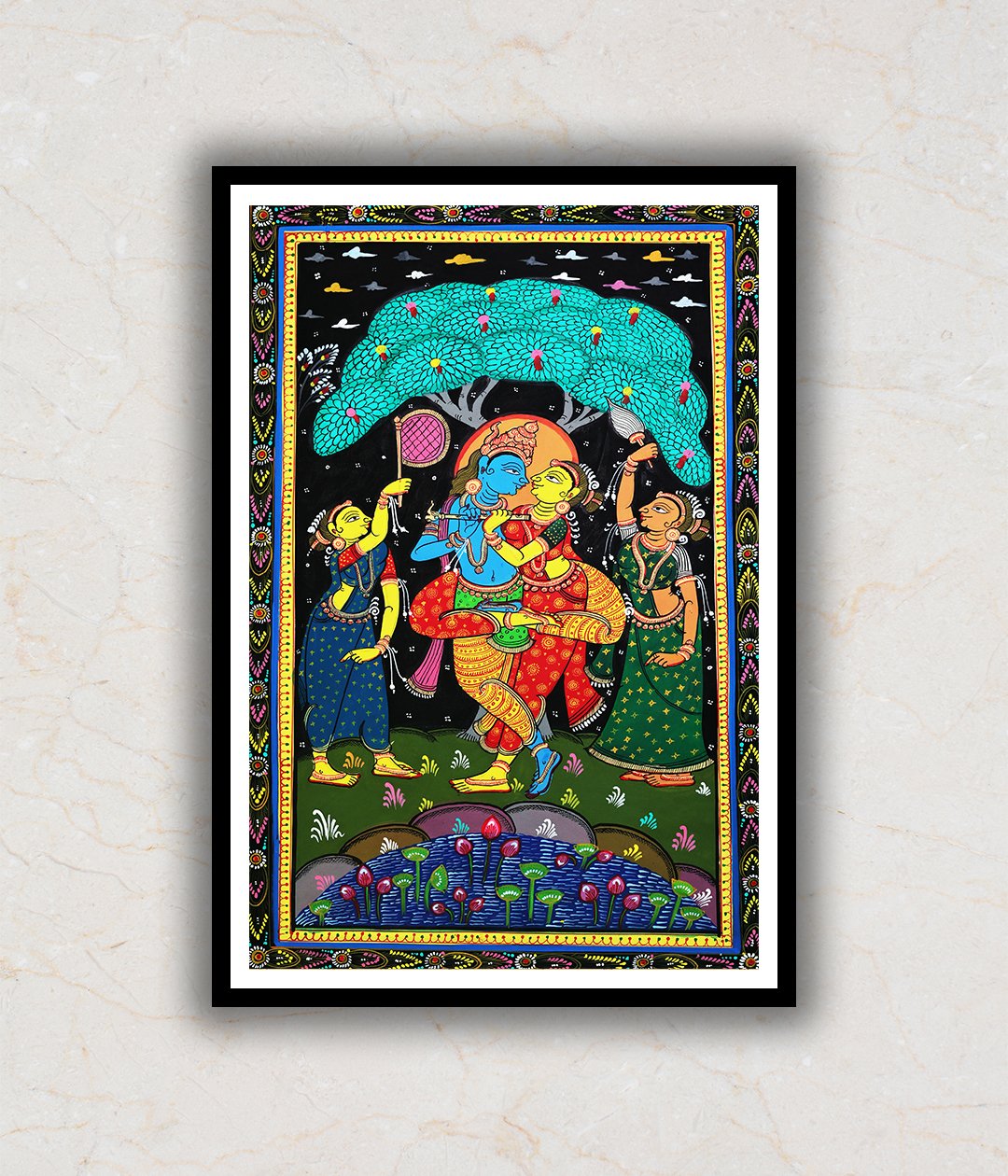 Radha Krishna Pattachitra Art Painting For Home Wall Art Decor