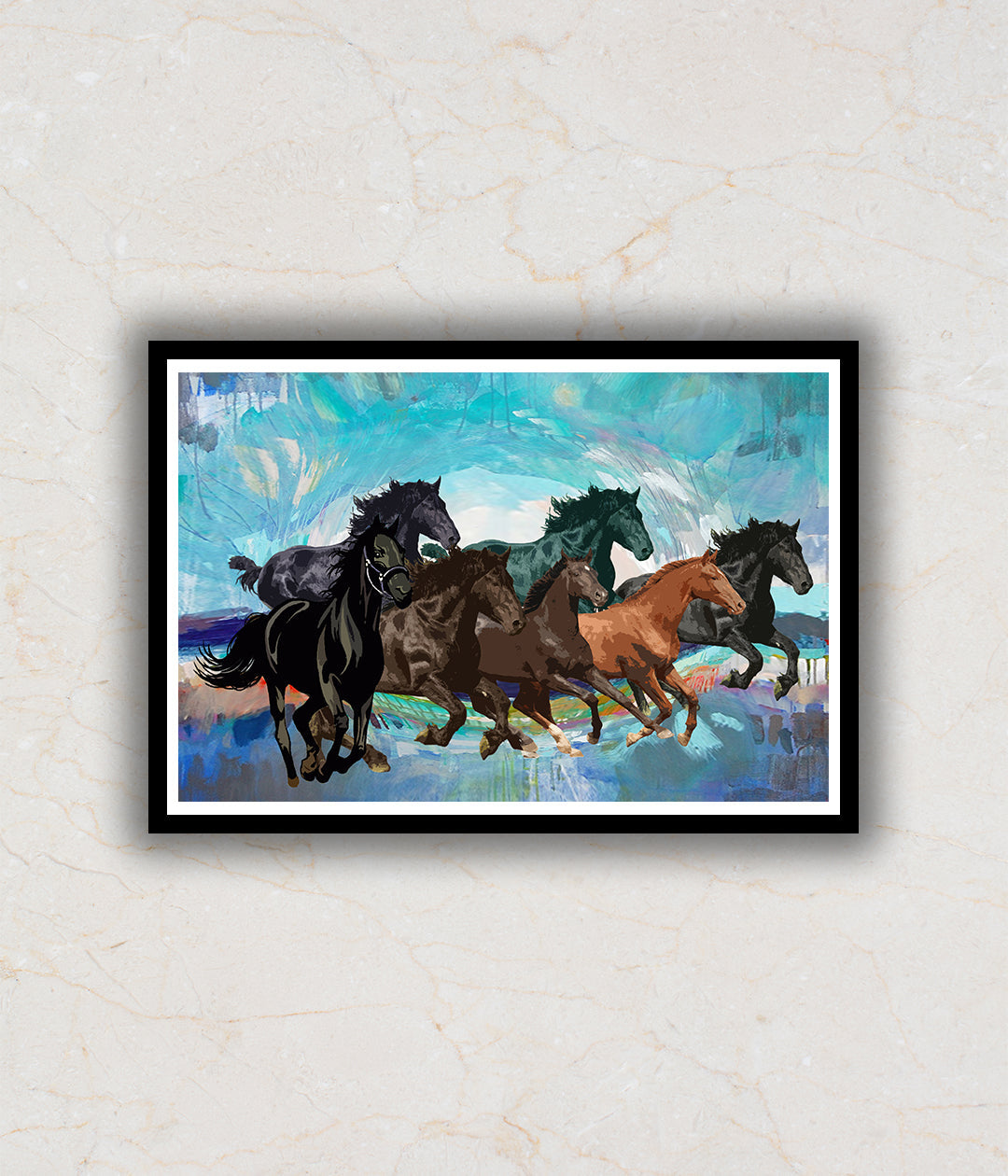 Seven Running Horses Painting