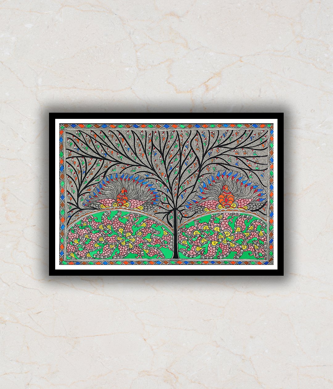 Splendor of Nature Madhubani Art Painting For Home Wall Art Decor