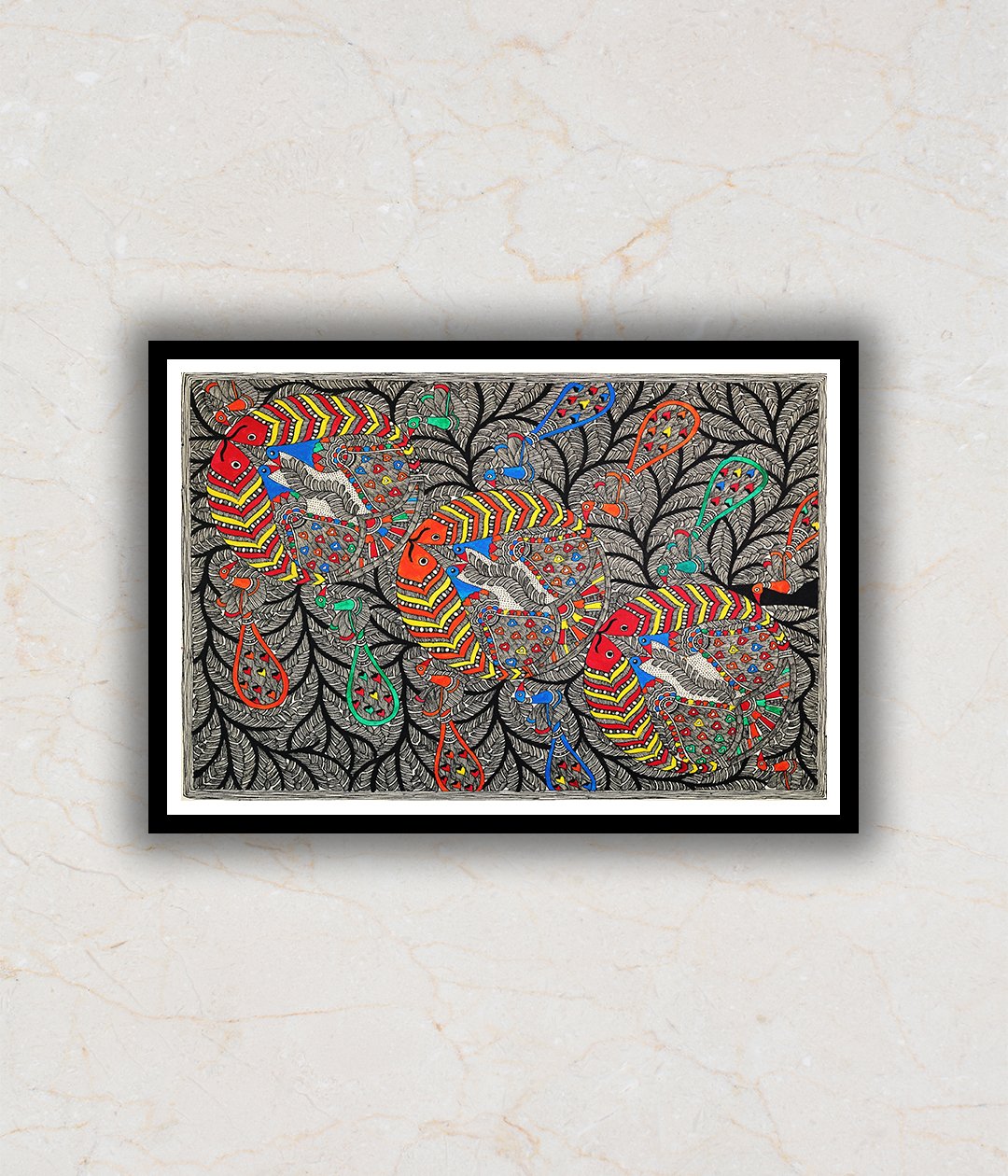 Tree of Love Madhubani Art Painting For Home Wall Art Decor