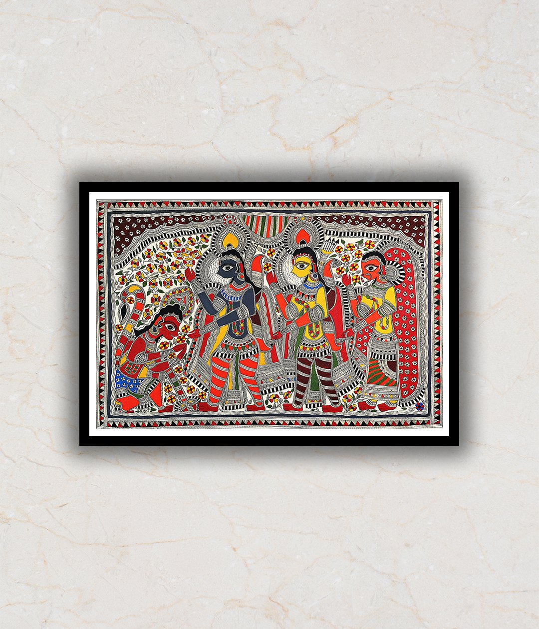 Messenger of Lord Ram Madhubani Art Painting For Home Wall Art Decor