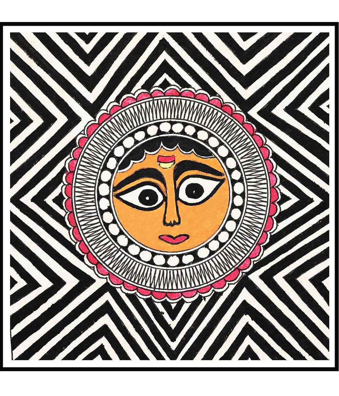 Sun's Abode Set Of 3 Madhubani Art Paintings For Home Wall Decor