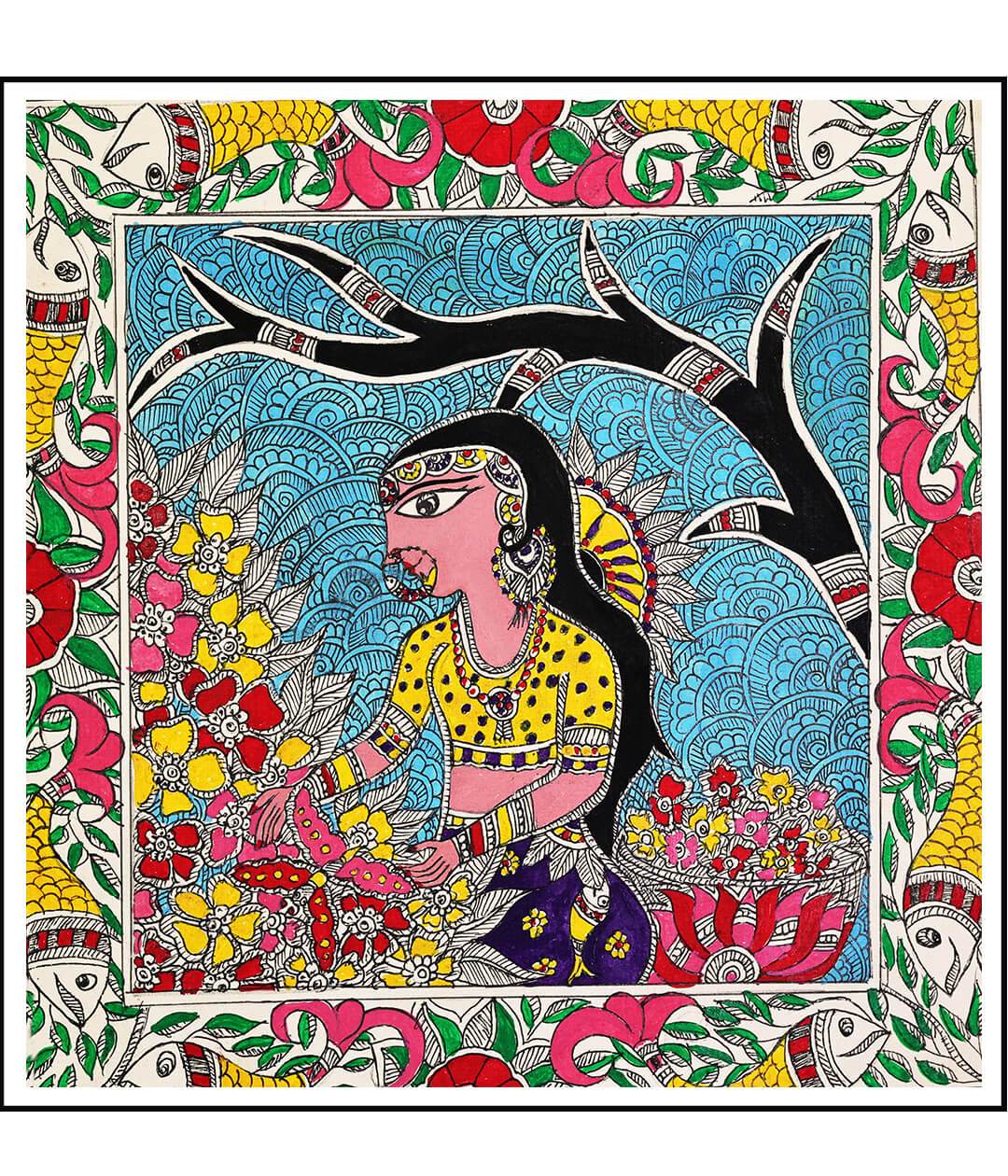 Season of Love Set Of 3 Madhubani Art Paintings For Home Wall Decor