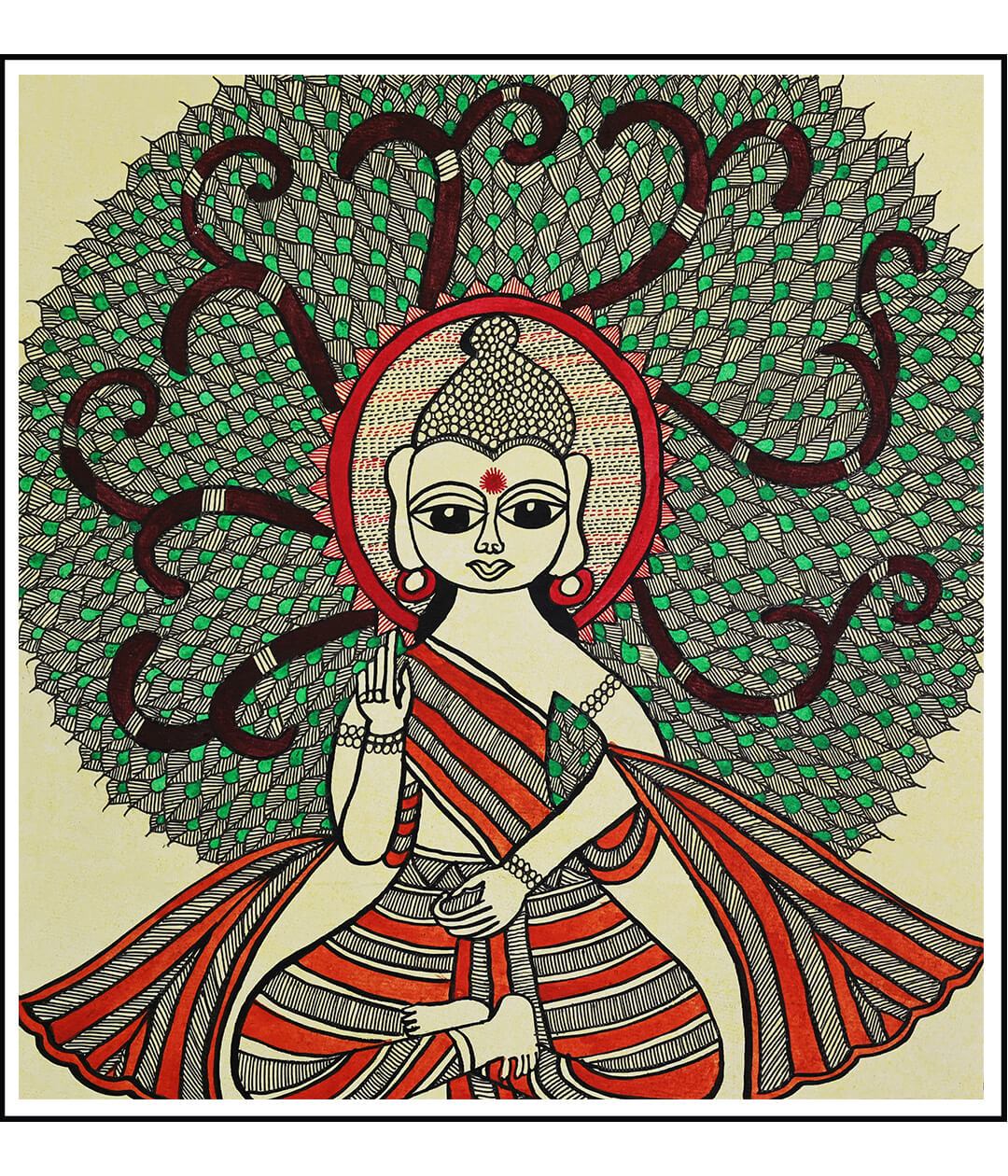 The Bearer of Life Set Of 3 Madhubani Art Paintings For Home Wall Decor