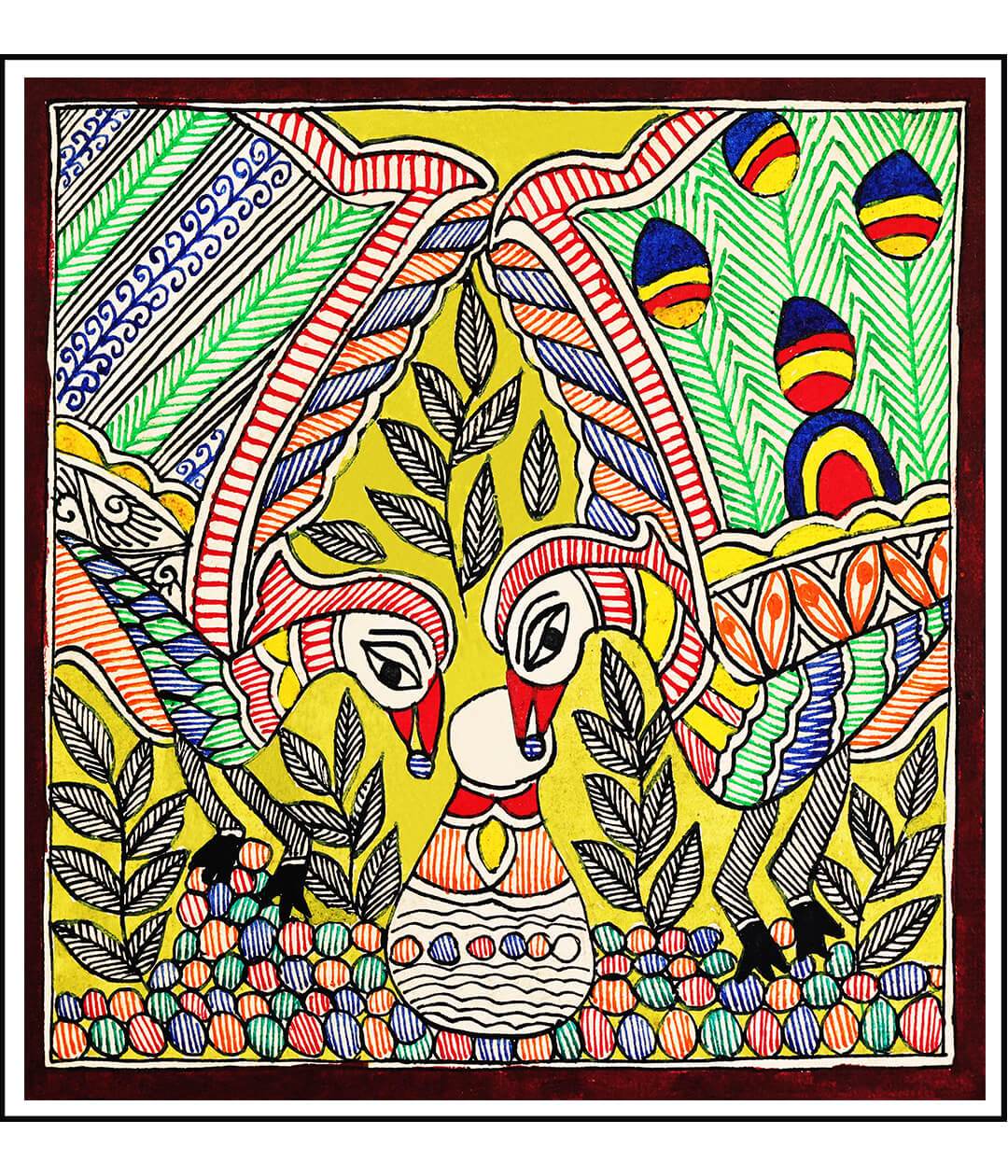Enchanted Set Of 3 Madhubani Art Paintings For Home Wall Decor