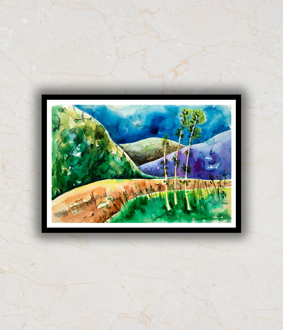 Farm Watercolor Painting by Saroop Bhatia