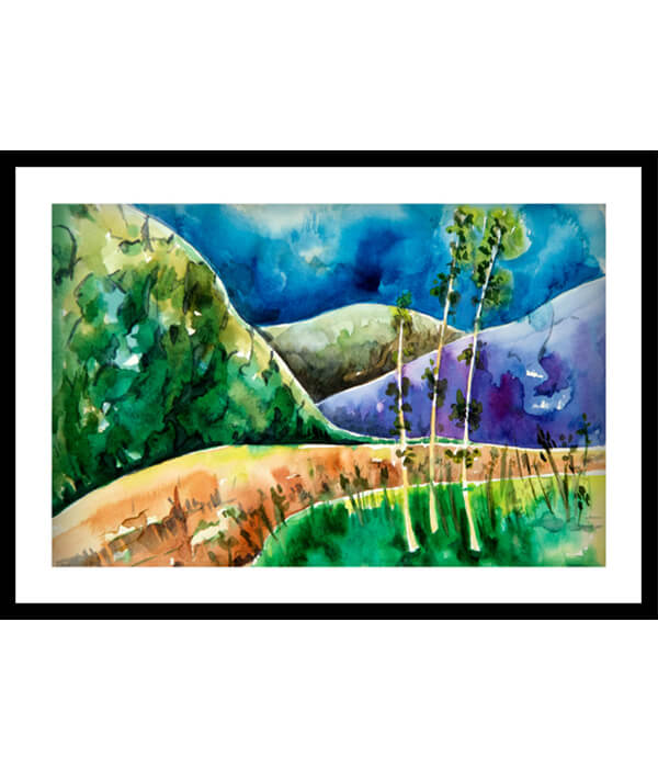 Farm Watercolor Painting by Saroop Bhatia