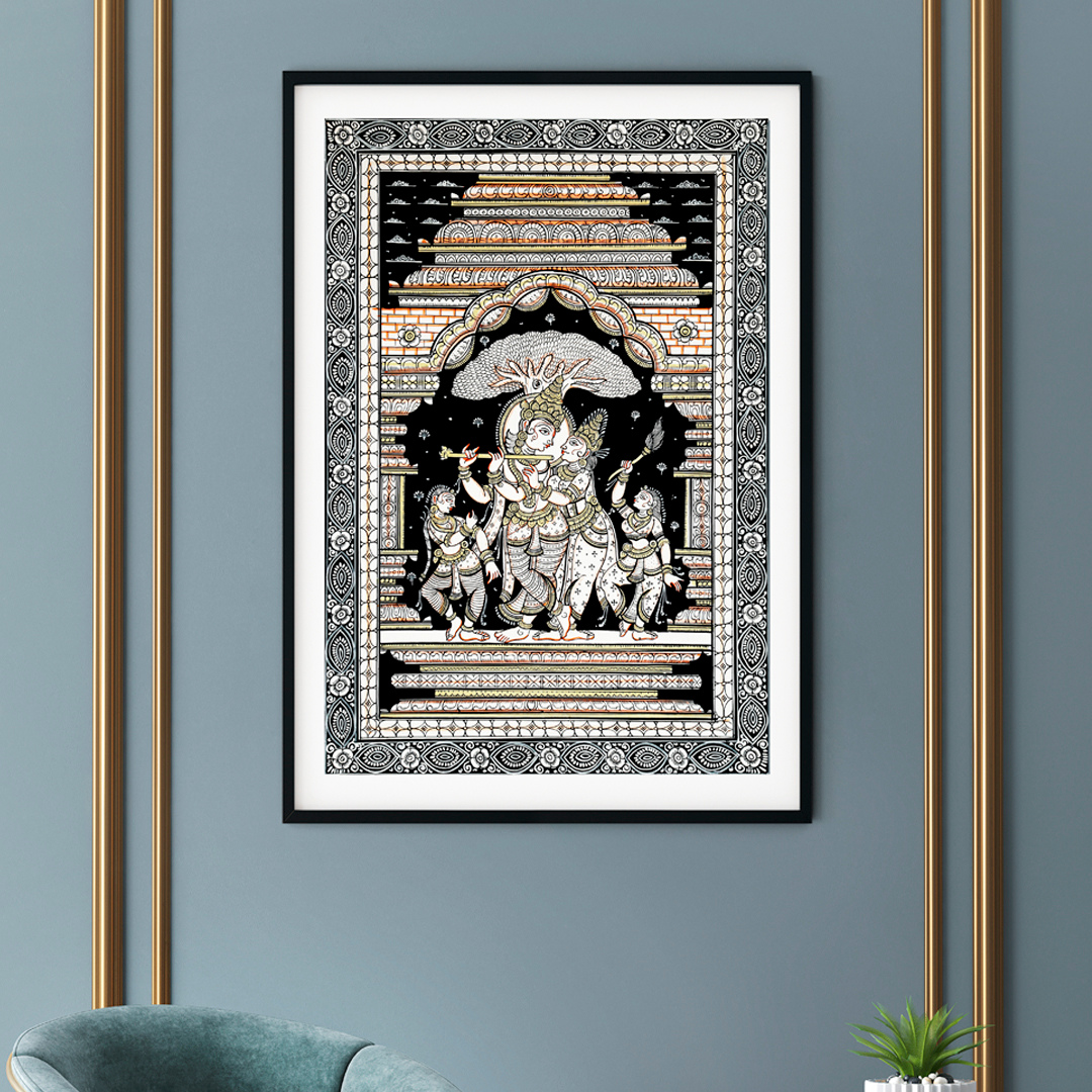 Radhe-Krishna Darbar Pattachitra Art