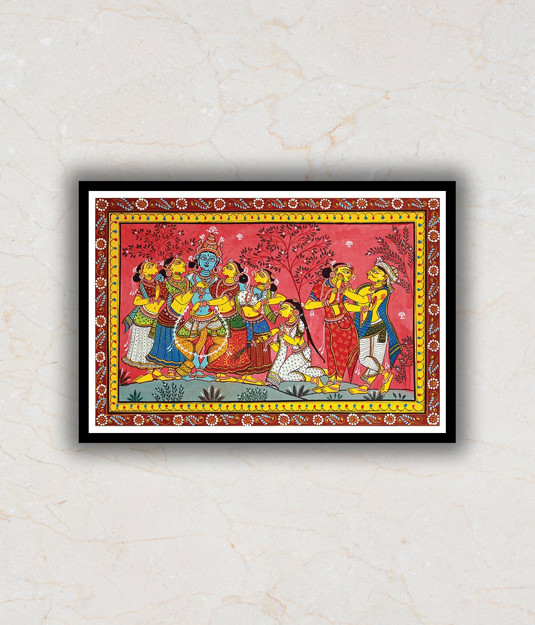 Krishna Raas Leela Pattachitra Art Painting For Home Wall Art Decor