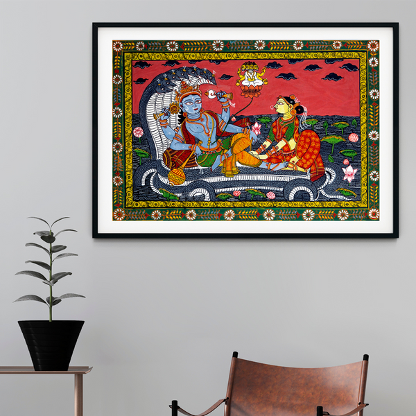 The Vishnu Darbar Pattachitra Art Painting For Home Wall Art Decor