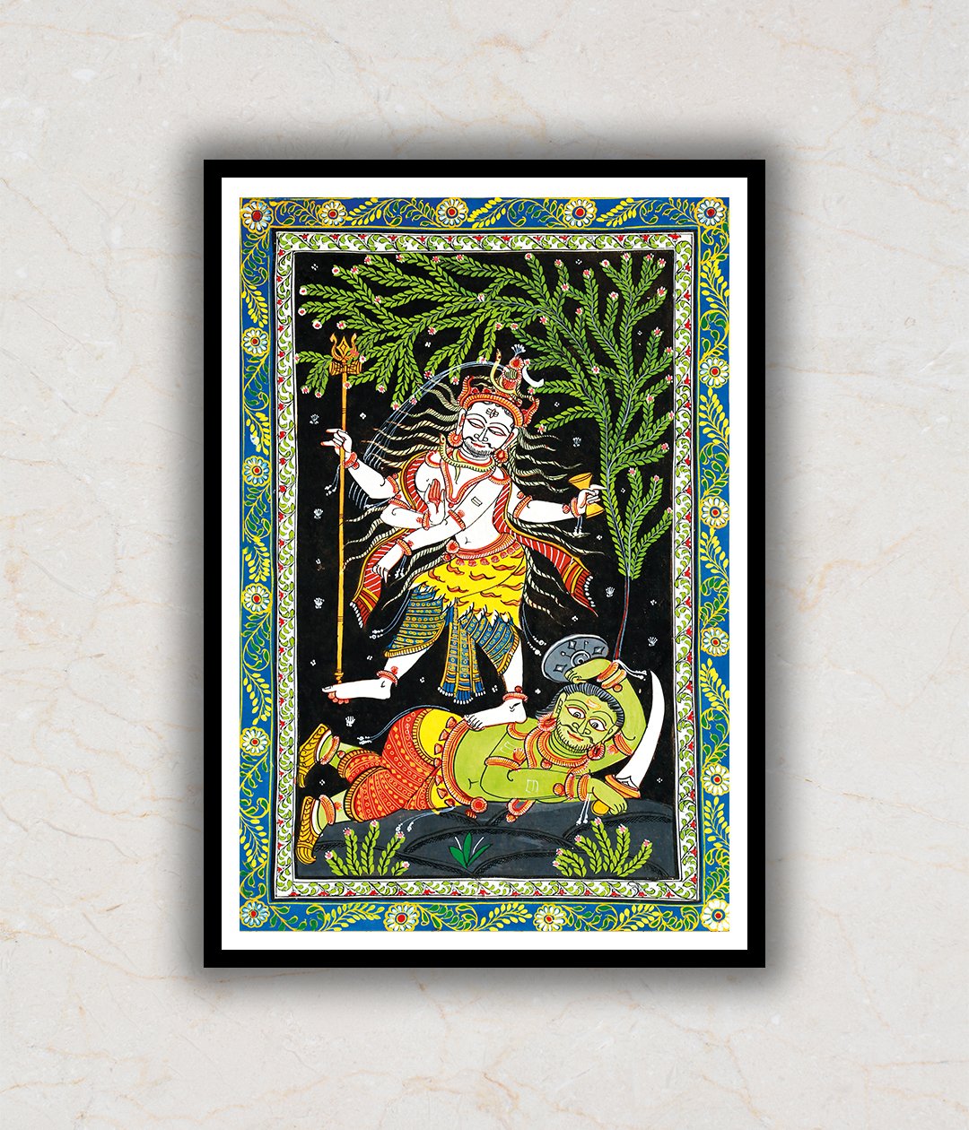 Shiva Tandav Pattachitra Art Painting For Home Wall Art Decor