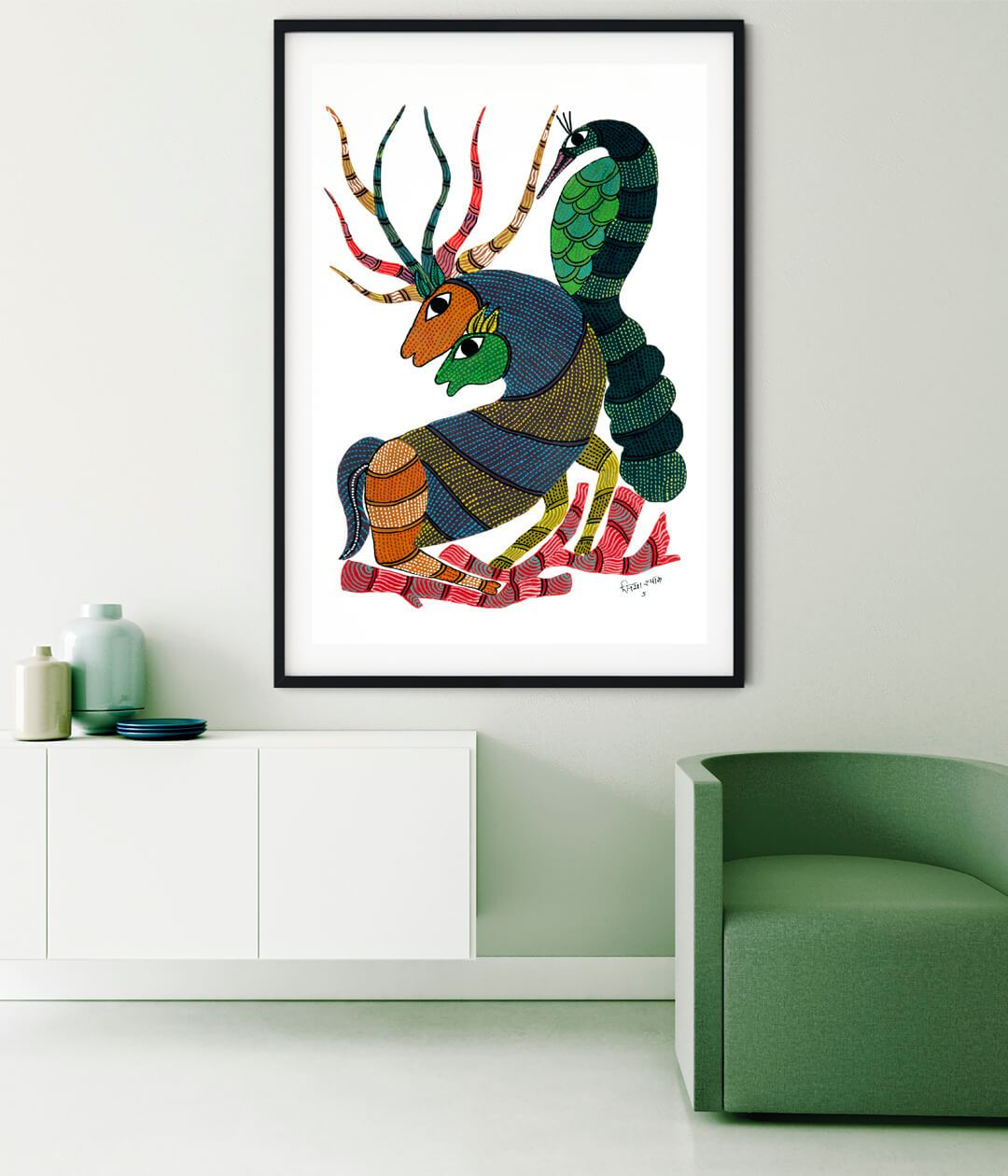 Deer Gond Art Painting For Home Wall Art Decor
