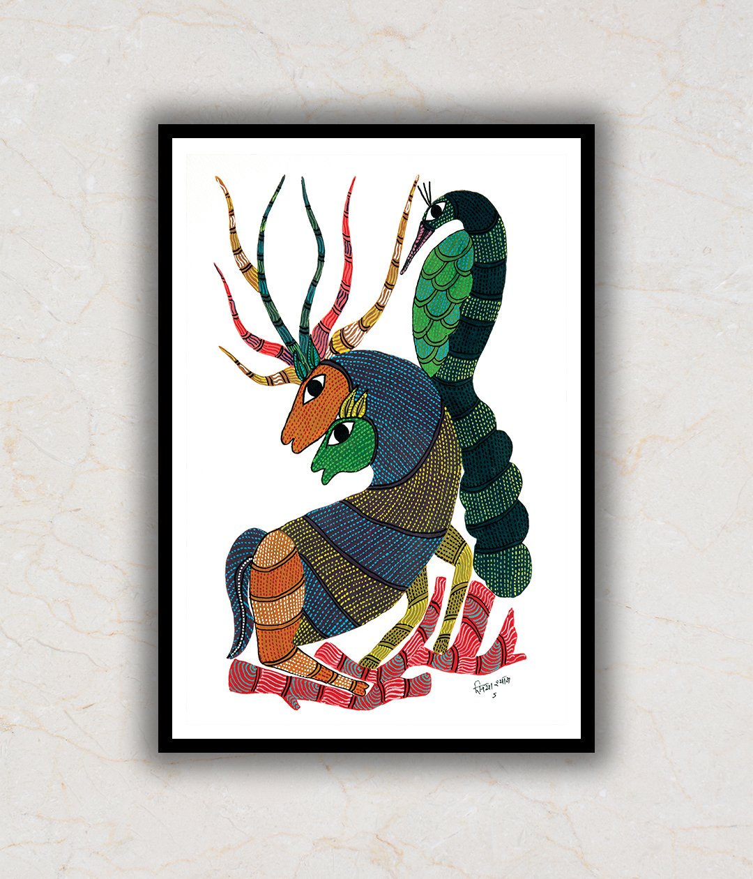 Deer Gond Art Painting For Home Wall Art Decor